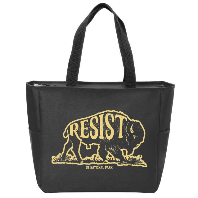 Alt Us National Park Resist Service Bison Vintage Zip Tote Bag