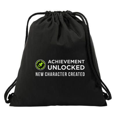 Achievement Unlocked New Character Created Drawstring Bag