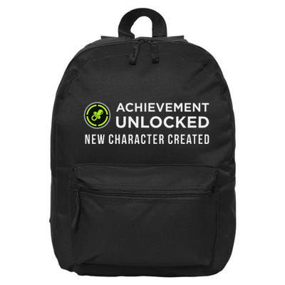 Achievement Unlocked New Character Created 16 in Basic Backpack