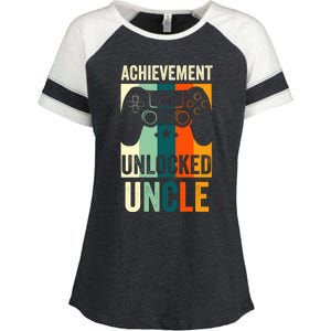 Achievet Unlocked New Uncle Gift For Gamers Gift Enza Ladies Jersey Colorblock Tee