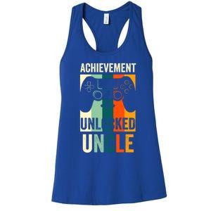 Achievet Unlocked New Uncle Gift For Gamers Gift Women's Racerback Tank