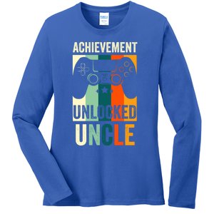 Achievet Unlocked New Uncle Gift For Gamers Gift Ladies Long Sleeve Shirt