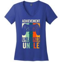 Achievet Unlocked New Uncle Gift For Gamers Gift Women's V-Neck T-Shirt