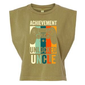 Achievet Unlocked New Uncle Gift For Gamers Gift Garment-Dyed Women's Muscle Tee