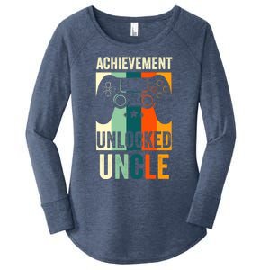 Achievet Unlocked New Uncle Gift For Gamers Gift Women's Perfect Tri Tunic Long Sleeve Shirt