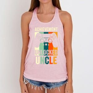 Achievet Unlocked New Uncle Gift For Gamers Gift Women's Knotted Racerback Tank