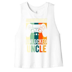 Achievet Unlocked New Uncle Gift For Gamers Gift Women's Racerback Cropped Tank