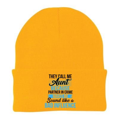 Aunt Partner In Crime Bad Influence Knit Cap Winter Beanie