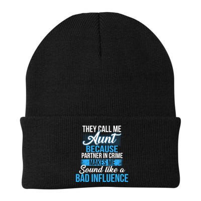 Aunt Partner In Crime Bad Influence Knit Cap Winter Beanie