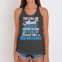 Aunt Partner In Crime Bad Influence Women's Knotted Racerback Tank