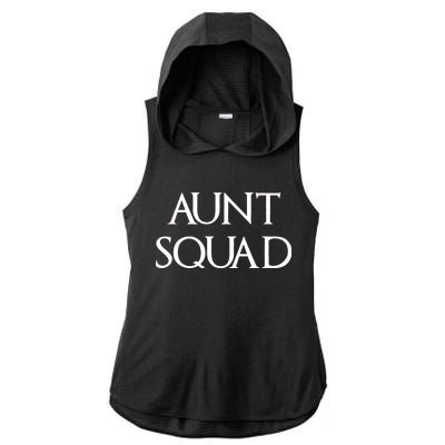 Aunt Squad Aunty to Be Ladies PosiCharge Tri-Blend Wicking Draft Hoodie Tank