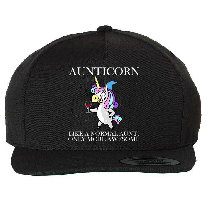 Aunticorn Like A Normal Aunt Only More Awesome Wool Snapback Cap