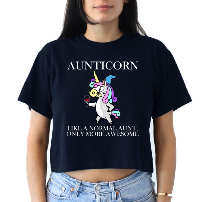 Aunticorn Like A Normal Aunt Only More Awesome Crop Top