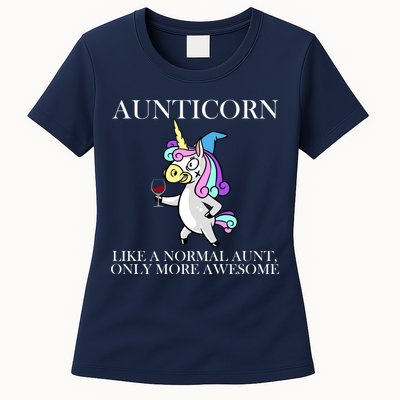 Aunticorn Like A Normal Aunt Only More Awesome Womens T-Shirt