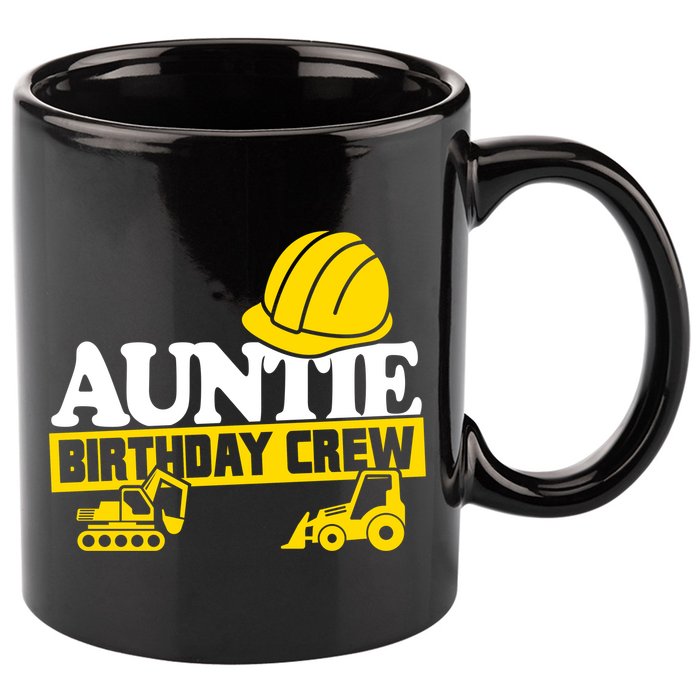Auntie Birthday Crew Construction Party 11oz C Handle Ceramic Mug
