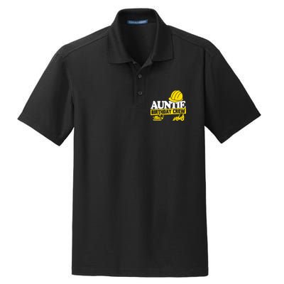 Auntie Birthday Crew Construction Party Dry Zone Grid Polo