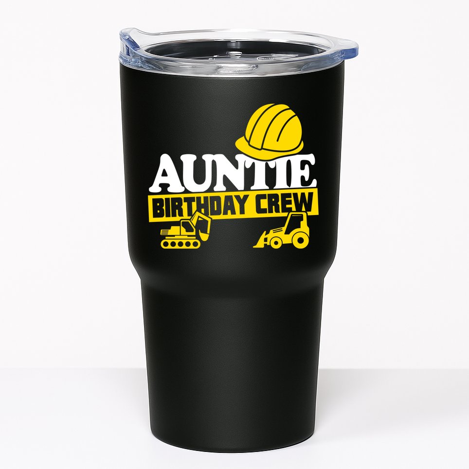 Auntie Birthday Crew Construction Party Tumbler