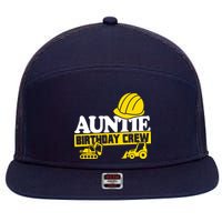 Auntie Birthday Crew Construction Party 7 Panel Mesh Trucker Snapback Hat