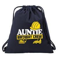 Auntie Birthday Crew Construction Party Drawstring Bag