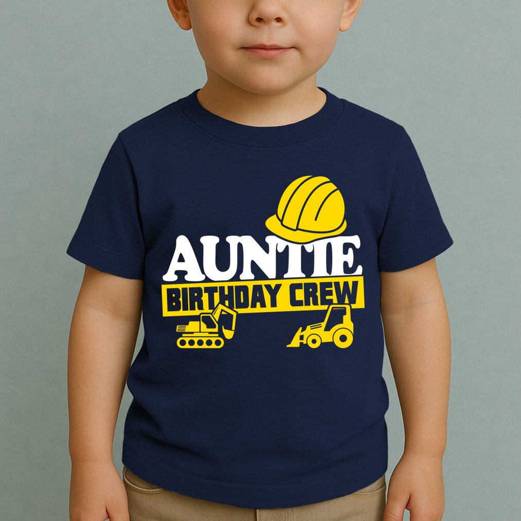 Auntie Birthday Crew Construction Party Toddler T-Shirt