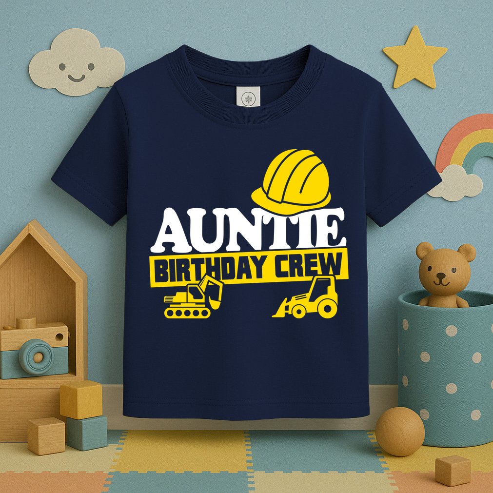 Auntie Birthday Crew Construction Party Toddler T-Shirt