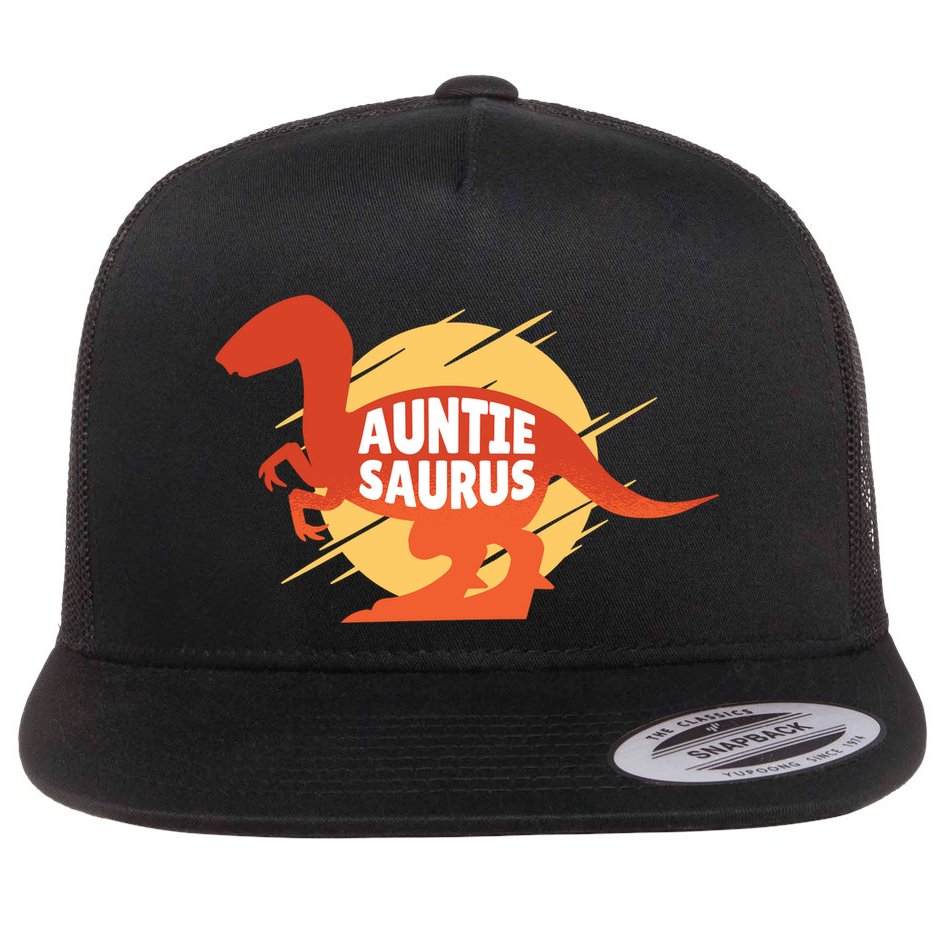 Auntie Saurus Flat Bill Trucker Hat