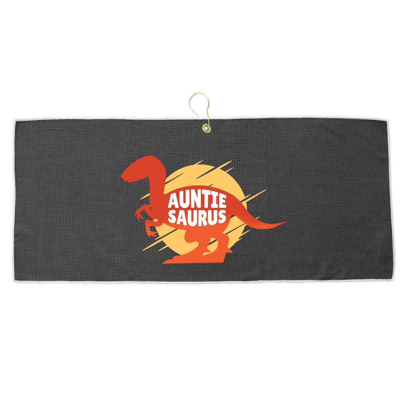 Auntie Saurus Large Microfiber Waffle Golf Towel