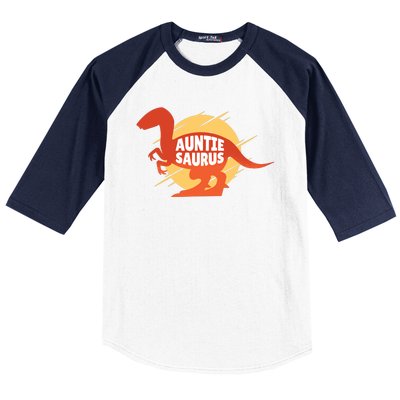 Auntie Saurus Baseball Sleeve Shirt