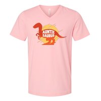 Auntie Saurus V-Neck T-Shirt