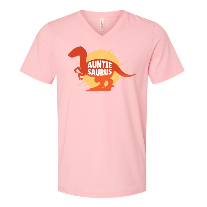 Auntie Saurus V-Neck T-Shirt