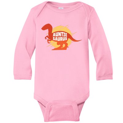 Auntie Saurus Baby Long Sleeve Bodysuit