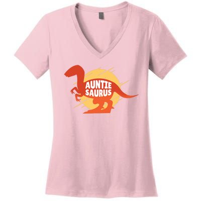 Auntie Saurus Women's V-Neck T-Shirt