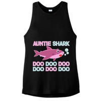 Auntie Shark Doo Doo Doo Ladies PosiCharge Tri-Blend Wicking Tank