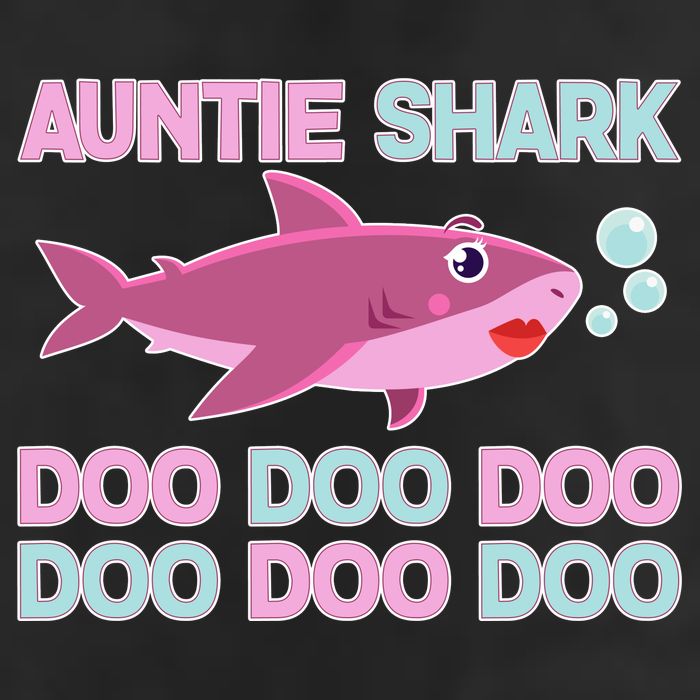 Auntie Shark Doo Doo Doo Garment-Dyed Fleece Hoodie