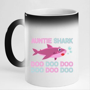 Auntie Shark Doo Doo Doo 11oz Black Color Changing Mug