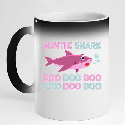 Auntie Shark Doo Doo Doo 11oz Black Color Changing Mug