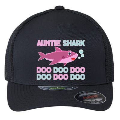 Auntie Shark Doo Doo Doo Flexfit Unipanel Trucker Cap