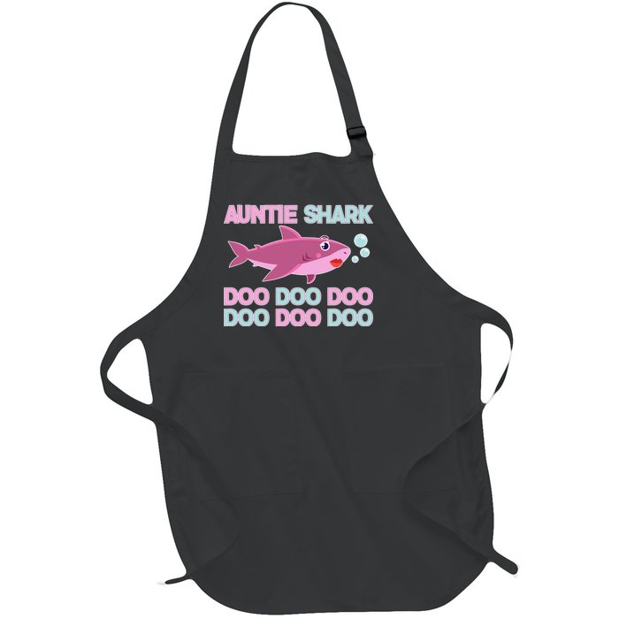 Auntie Shark Doo Doo Doo Full-Length Apron With Pockets