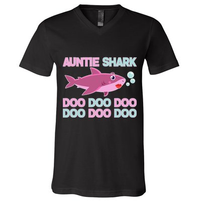 Auntie Shark Doo Doo Doo V-Neck T-Shirt