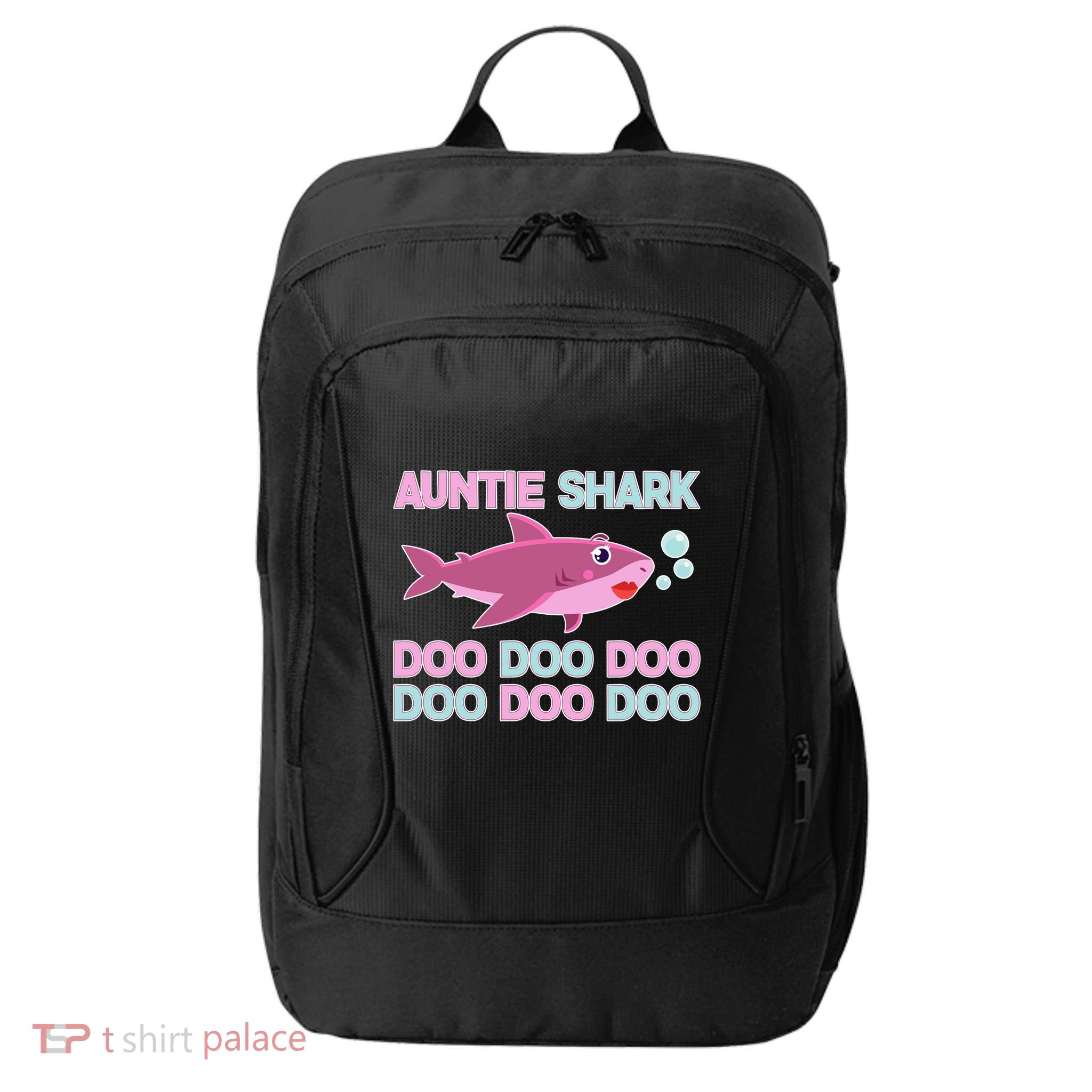 Auntie Shark Doo Doo Doo City Backpack