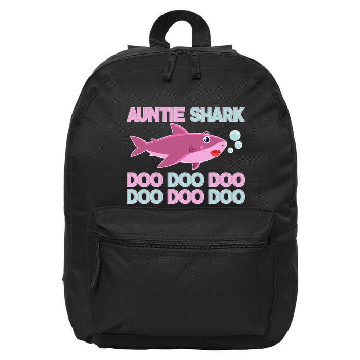 Auntie Shark Doo Doo Doo 16 in Basic Backpack
