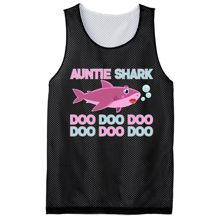 Auntie Shark Doo Doo Doo Mesh Reversible Basketball Jersey Tank