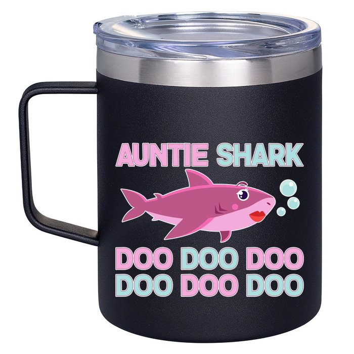 Auntie Shark Doo Doo Doo 12oz Stainless Steel Coffee Mug