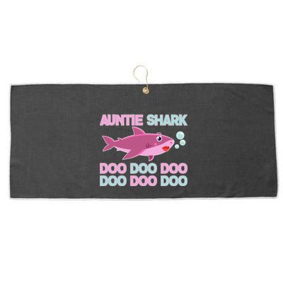 Auntie Shark Doo Doo Doo Large Microfiber Waffle Golf Towel