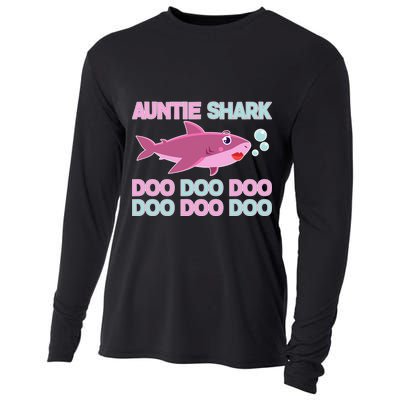 Auntie Shark Doo Doo Doo Cooling Performance Long Sleeve Crew