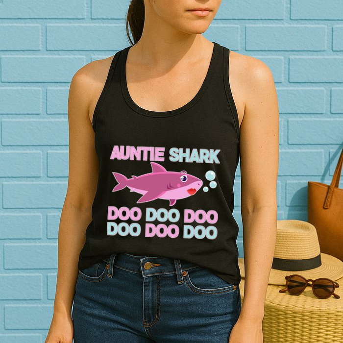 Auntie Shark Doo Doo Doo Womens Tank Top