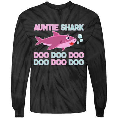 Auntie Shark Doo Doo Doo Tie-Dye Long Sleeve Shirt