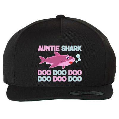 Auntie Shark Doo Doo Doo Wool Snapback Cap