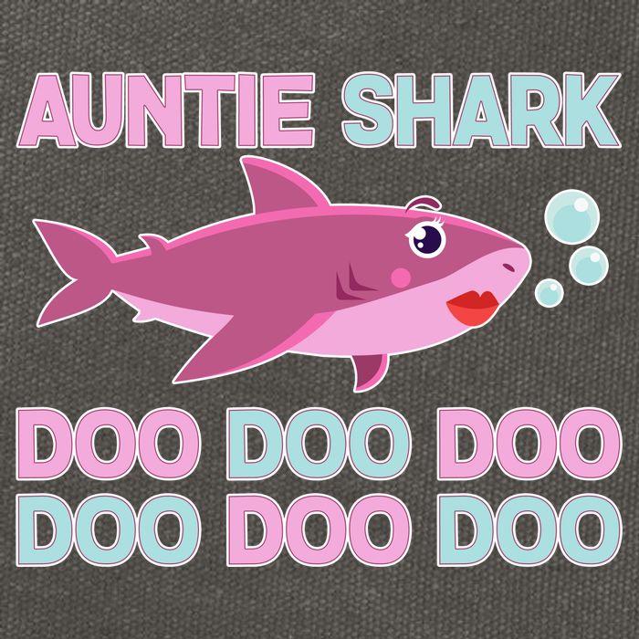 Auntie Shark Doo Doo Doo Cotton Canvas Backpack