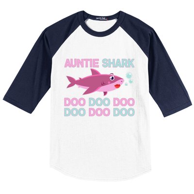 Auntie Shark Doo Doo Doo Baseball Sleeve Shirt